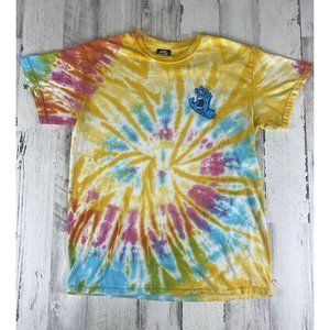 Santa Cruz Skateboards “Screaming Hand” Tie Dye Graphic Tee Size M